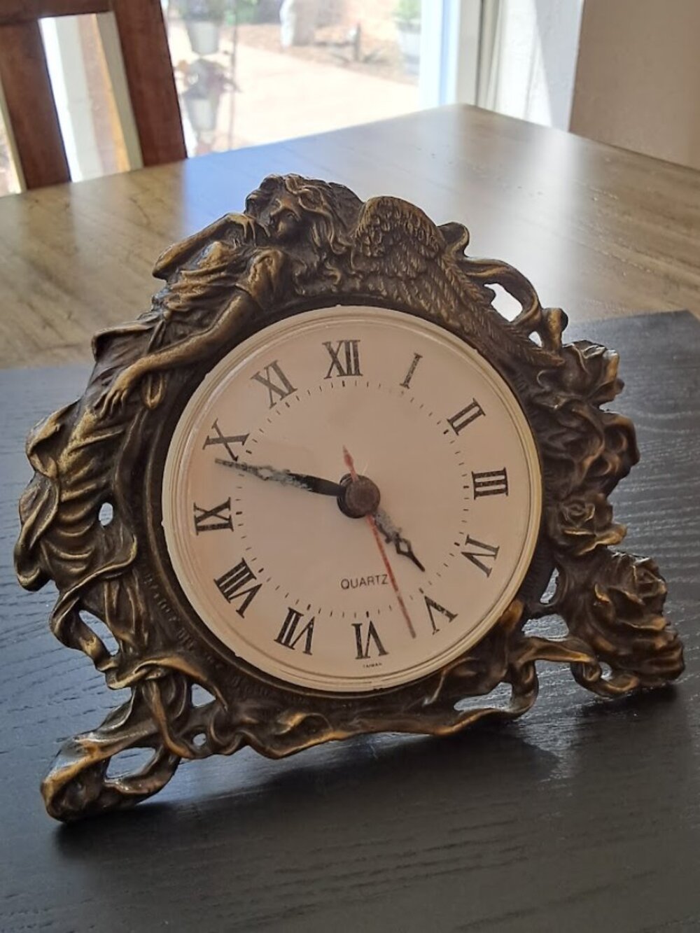 Vintage Ornate Angel Quartz Mantel Clock - Angelcore Working
